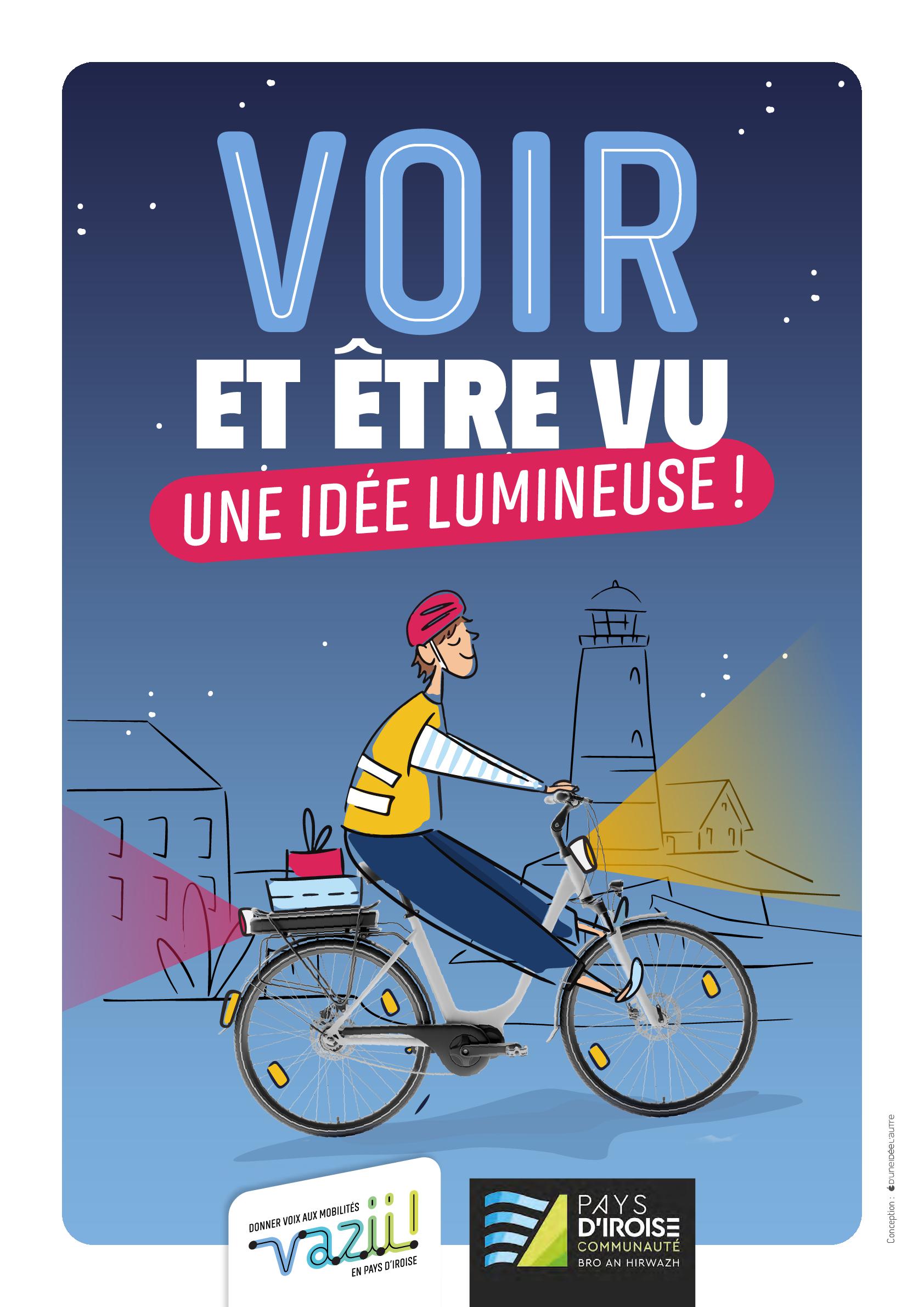 Affiche vélo Voir et être vu, une idée lumineuse