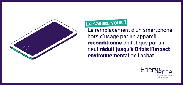 Information d'Energence sur le remplacement d'un smartphone hors d'usage par un appareil reconditionné