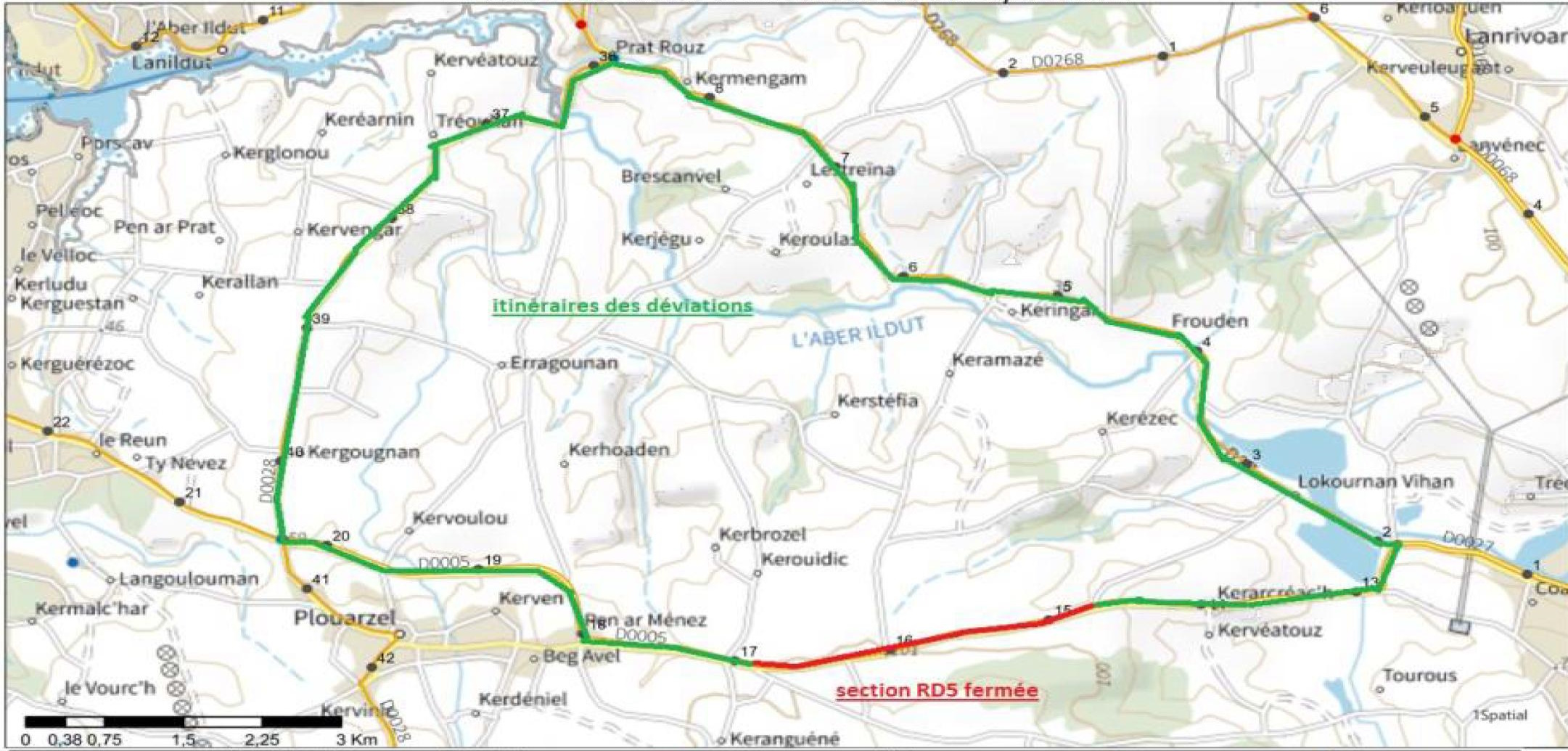Plan des déviations