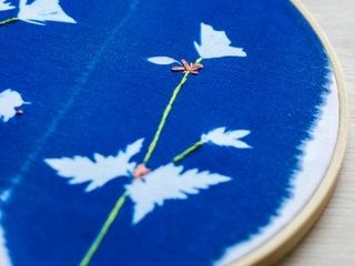 Atelier cyanotype sur tissu